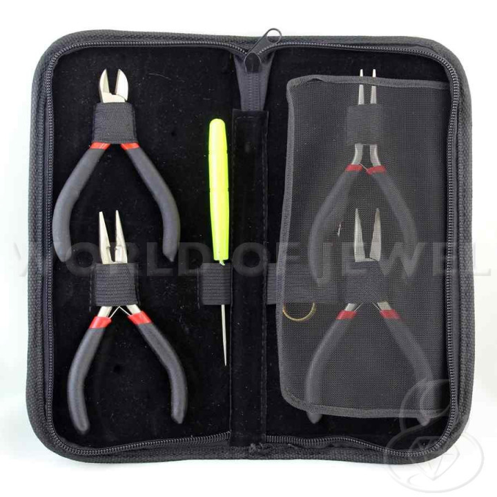 Faux Leather Case Kit of Pliers and Nippers - Black