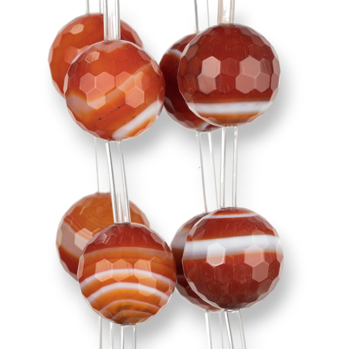 Cornaline Rouge Facette 25mm 8pcs Strié