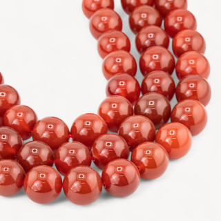 Cornaline Rouge Ronde Lisse 18mm