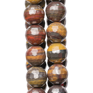 Occhio di Tigre Ferroso (Tigre di Ferro - Iron Tiger Eye) Perlina Tonda Sfaccettata 16mm