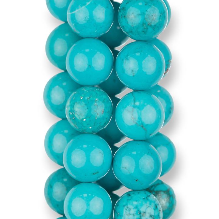Turquoise Stabilisée Ronde Lisse 12mm Bleu Clair