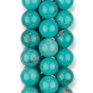 Turquoise Lisse Ronde Stabilisée 12mm Turchésite