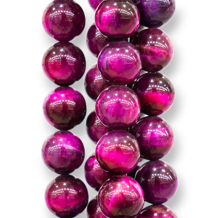 Ojo De Tigre Fucsia Redondo Liso 10mm