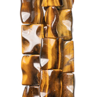 Rectángulo Ondulado Plano Ojo De Tigre Amarillo 15x20mm