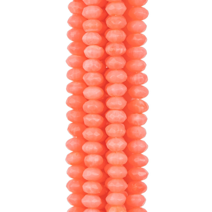 Koralle Bambus Rosa Rondelle facettiert 05x03mm