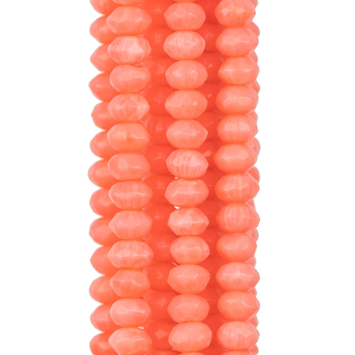 Koralle Bambus Rosa Rondelle facettiert 06x04mm