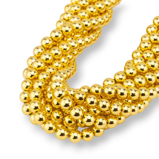 Hematite Redondo Liso 06mm Oro 18k