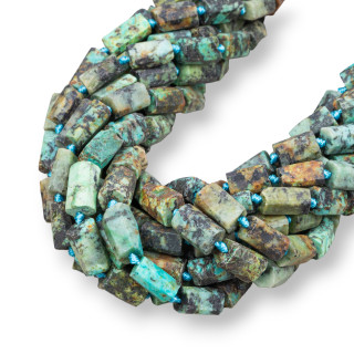 Pierre Cylindrique Brute Turquoise Africaine Irrégulière 6-8x9-12mm