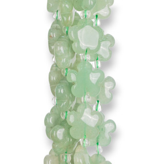 Πράσινο επίπεδο λουλούδι Aventurine 15mm