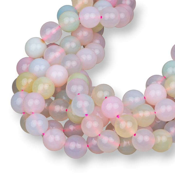 Multicolor Smooth Round Chalcedony 10mm