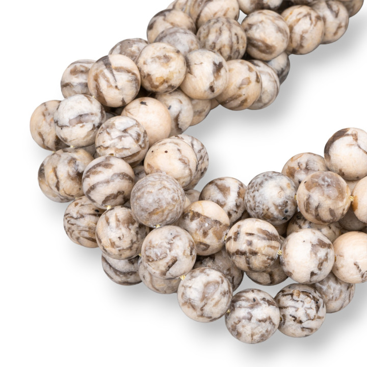 Ομαλή Στρογγυλή Yellow Zebra Jasper 12mm