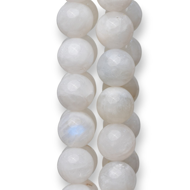 Pierre de Lune Blanche Premier Choix Ronde Lisse 12mm