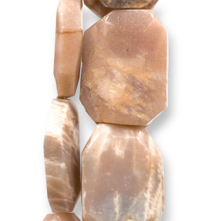Flat Faceted Irregular Pink Moonstone 25x35mm