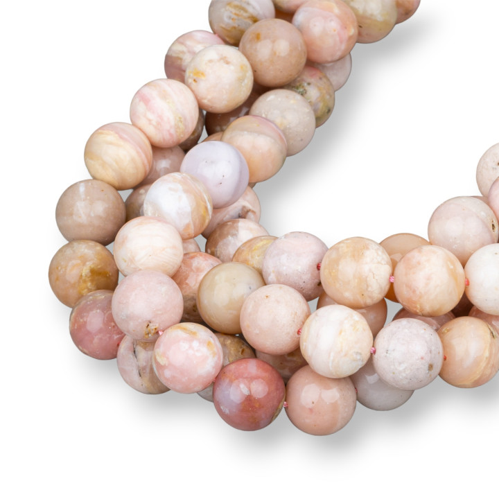 Opale Rose Clair Ronde Lisse 12mm Jaune