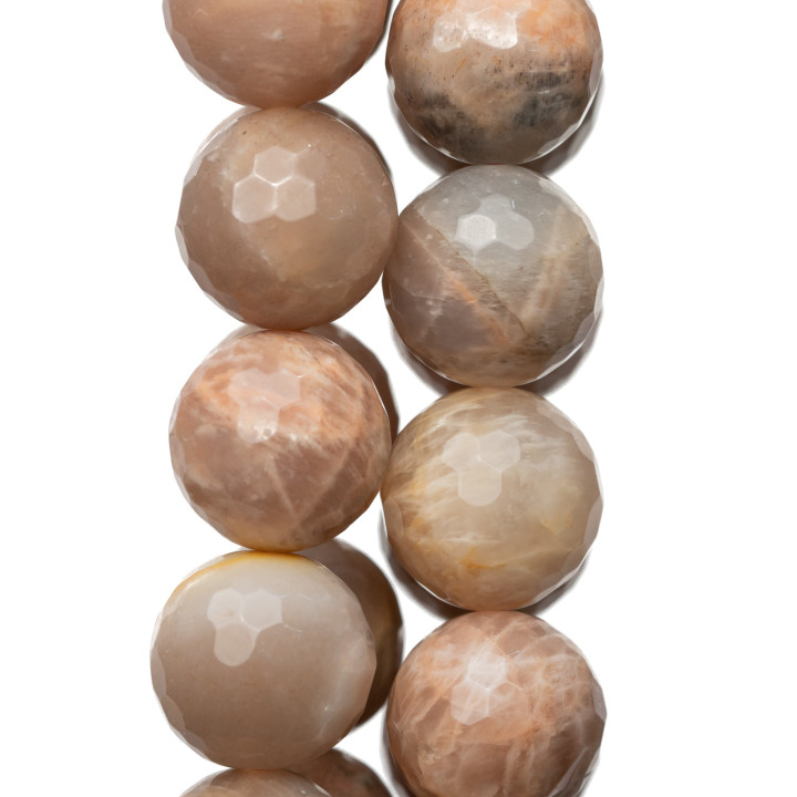 Piedra Luna Rosa Facetada 16mm Áspero