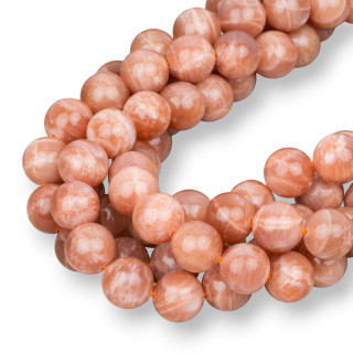 Glatter runder rosa Mondstein 10 mm