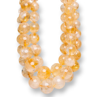 Quartz Citrine Fil A Dégradé Rond Lisse 7,0-16,0mm