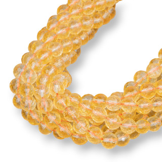 Quarzo Citrino Perlina Tonda Sfaccettata 8mm