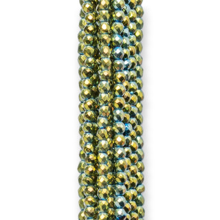 Hématite Facette 02mm Or Vert
