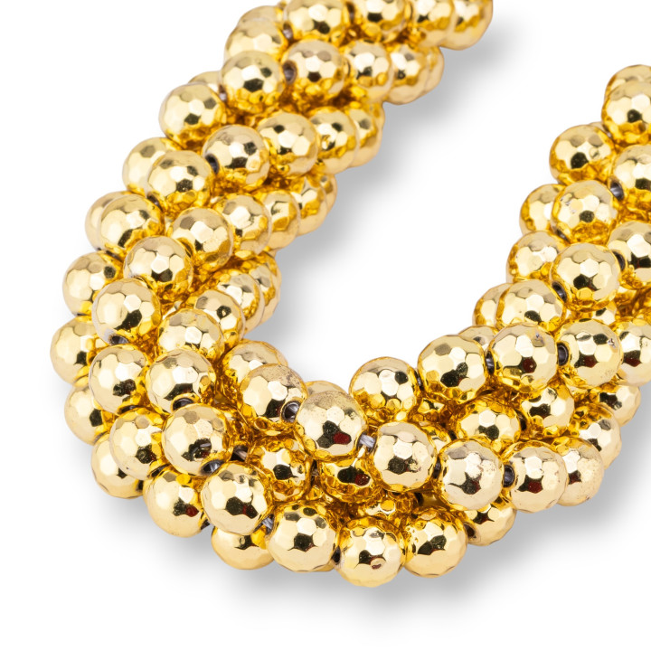 Facettierter Hämatit 10 mm 18 Karat Gold