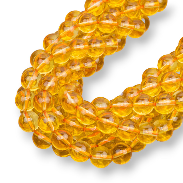 Topacio amarillo hidrotermal Calor difuso Redondo Liso 10 mm