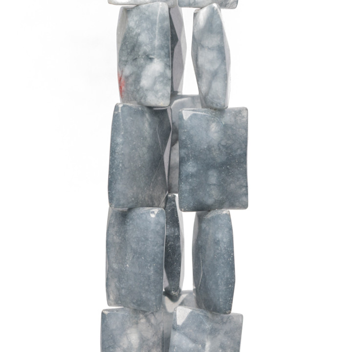 Dark Gray Quartz Faceted Flat Rectangle 18x25mm