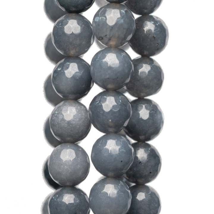 Dark Grey Quartz Faceted 10mm Icy