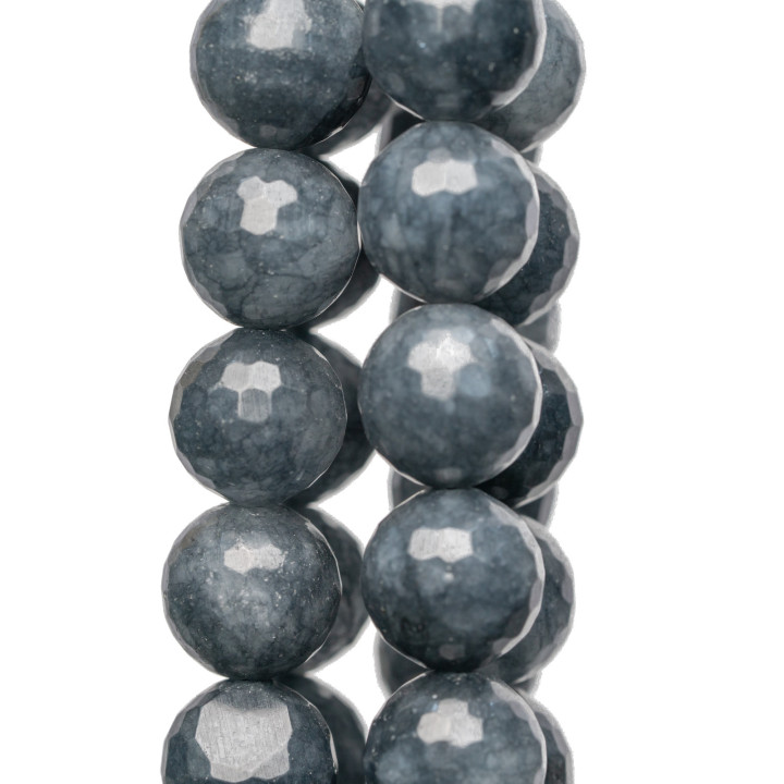 12 mm facettierter dunkelgrauer Quarz