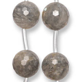 Grauer Quarz, facettiert, 25 mm, 8 Stück, roh