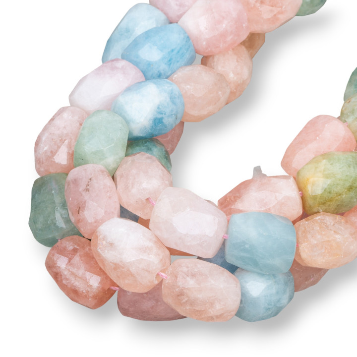 Aquamarine Berylli Multicolor Irregular Faceted Stone 13x18mm