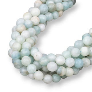 Acquamarina Grezza Milk Perlina Tonda Sfaccettata 10mm