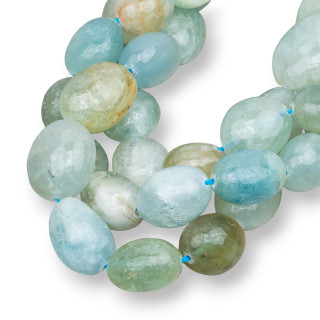 Aquamarin-Felsen getrommelt 13-18 mm