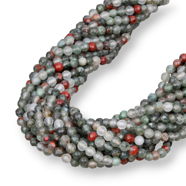 Bloody Jasper Diaspro Sanguigno Perlina Tonda Sfaccettata 4mm
