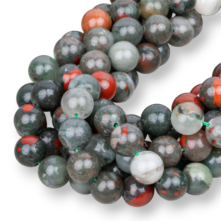 Blutiger Jaspis Glatter runder Blutjaspis 10mm