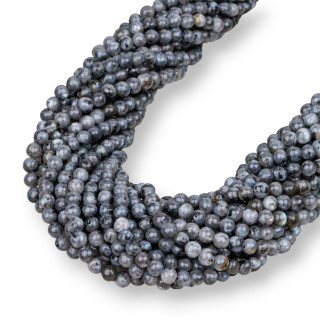 Labradorite Nero Larichite Tondo Liscio  4mm