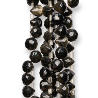 Χρυσός Οψιδιανός Drop Faceted 07x07mm