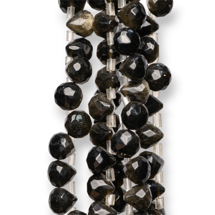 Goldener Obsidian facettierter Tropfen 07x07mm