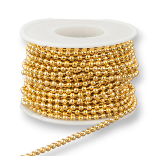 316L Steel Ball Chain 3.0mm 10 Meters Gold Plated