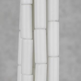 White Agate Synt Cylinder 10x30mm