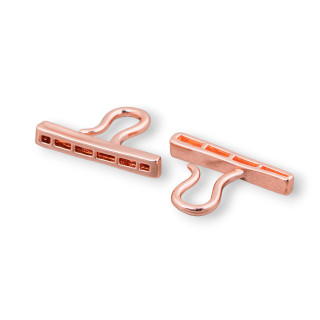 Barre Pour Fermoir Laiton 12pcs 26x19mm Or Rose