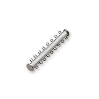Brass Bayonet Clasp With Magnet 9 Wires 45mm 18pcs Rhodium Plated