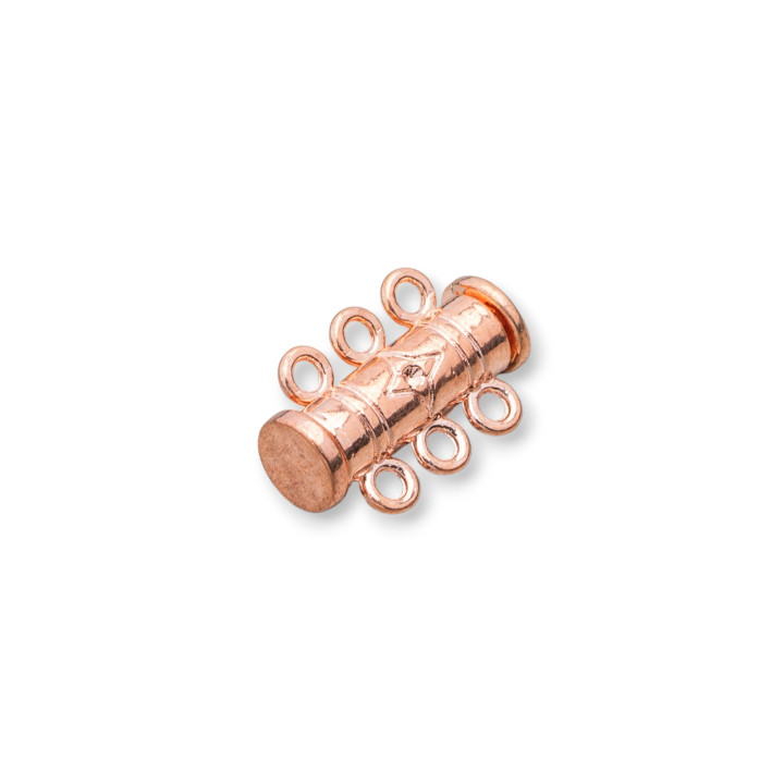 Brass Bayonet Fancy Clasp 3 Strands 30pcs - Rose Gold