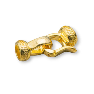 Hakenverschluss aus Messing mit Bechern 9x12mm 20St. Golden