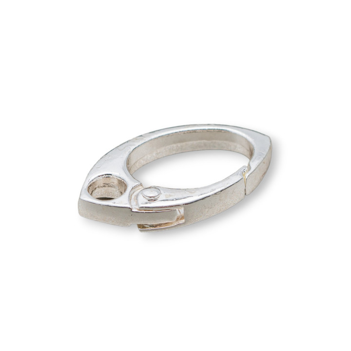 Brass Snap Clasp 15x28mm 26z Silver