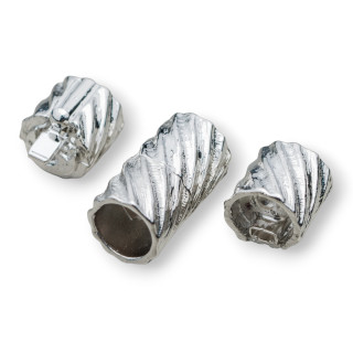 Chiusura di Ottone Cilindro A Scatto 12x24mm 16pz Rodiato