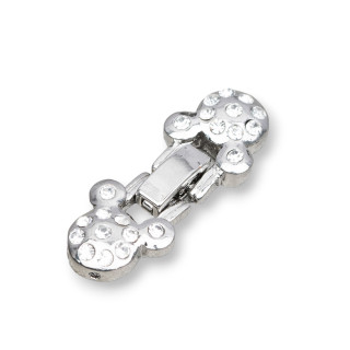 Fermoir Laiton Avec Strass - Mickey Mouse 14x40mm - 10pcs - Rhodium
