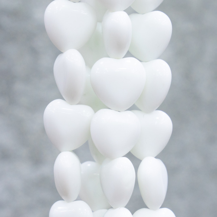 Weißer Achat Herz Flach Synt 20mm