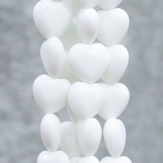 Ágata Blanca Corazón Flat Synt 24mm