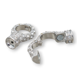 Cierre Latón Con Strass Magnético 20mm 14pzs Rodio