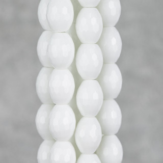 Agate Blanche Riz Synt Facette 12x16mm